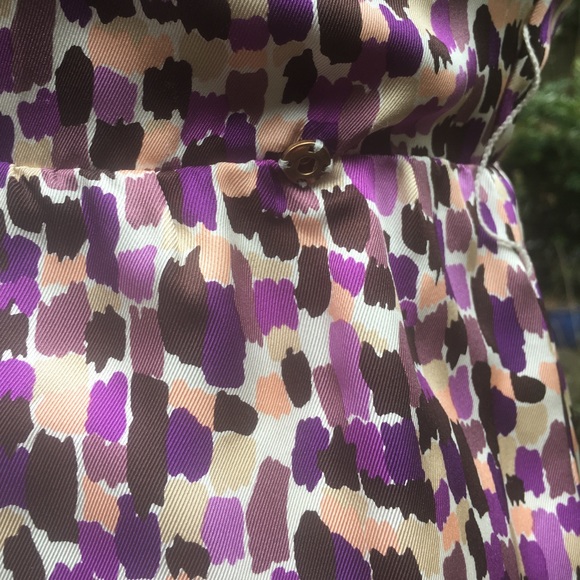 Kate Spade Aubrey Purple/White/Peach/Tan Wrap Silk Dress with Sash - Size 2. - Picture 8 of 17